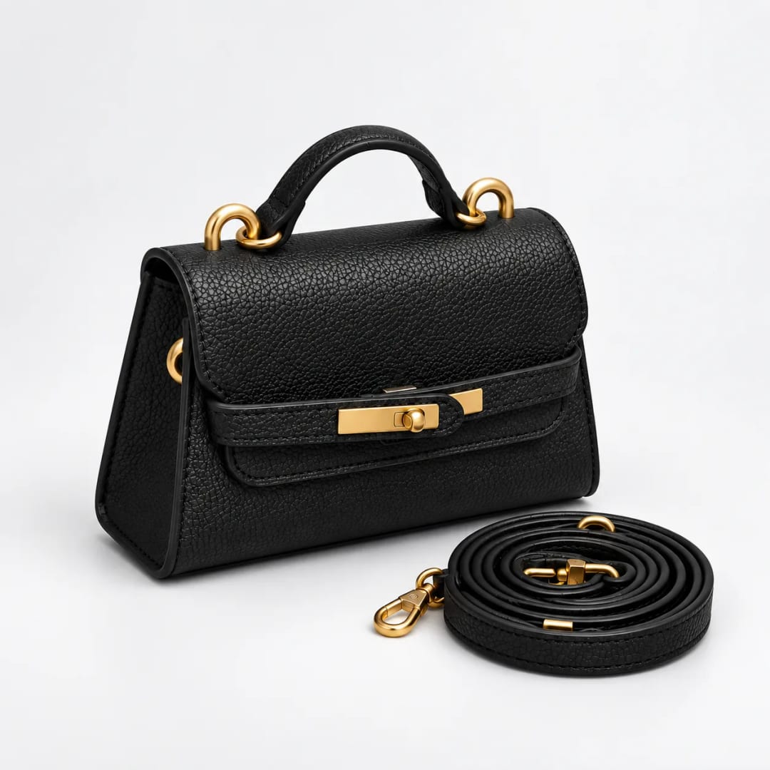 Guess Mini Top Handle Flap Bag Black