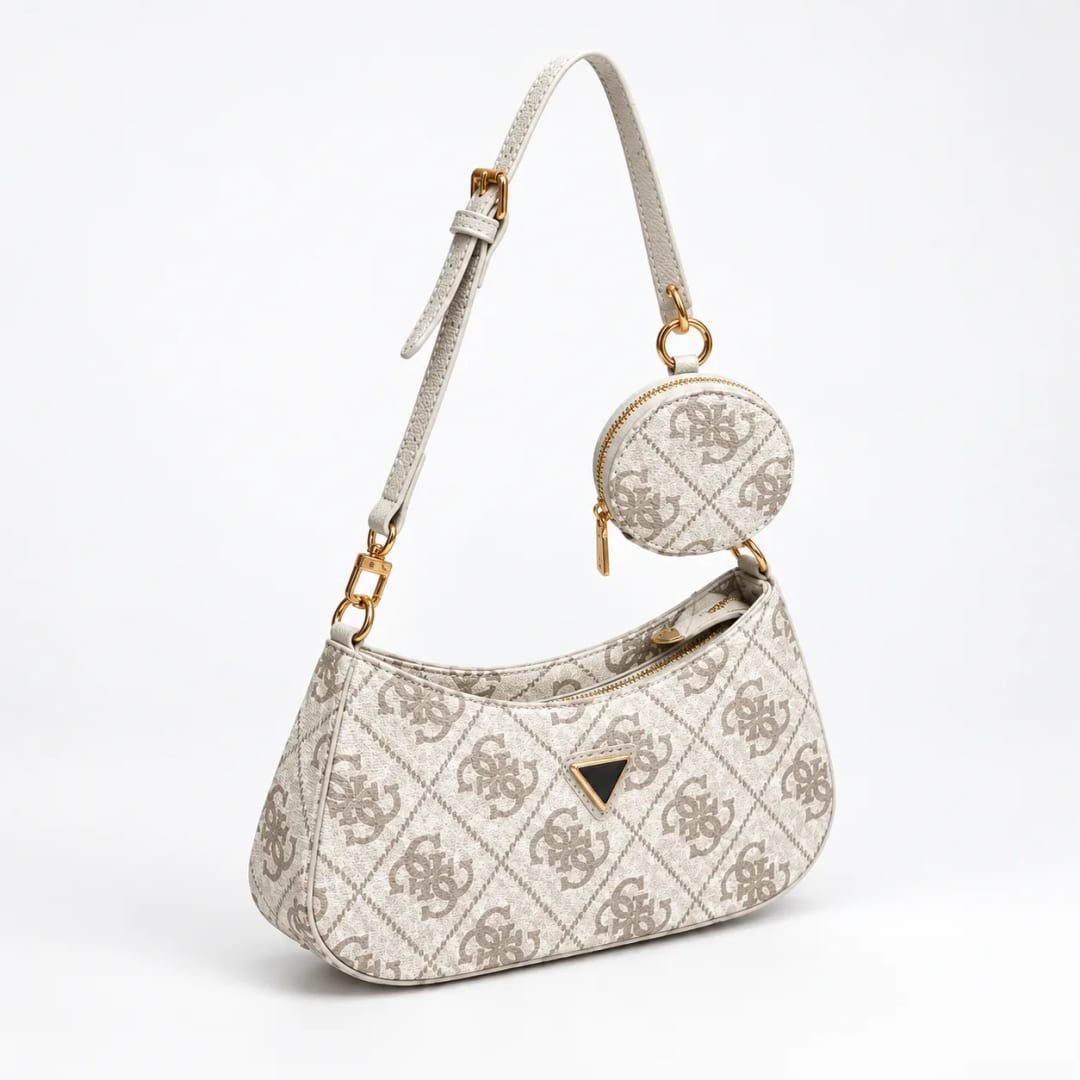 Guess Alexie 4G Logo Shoulder Bag White