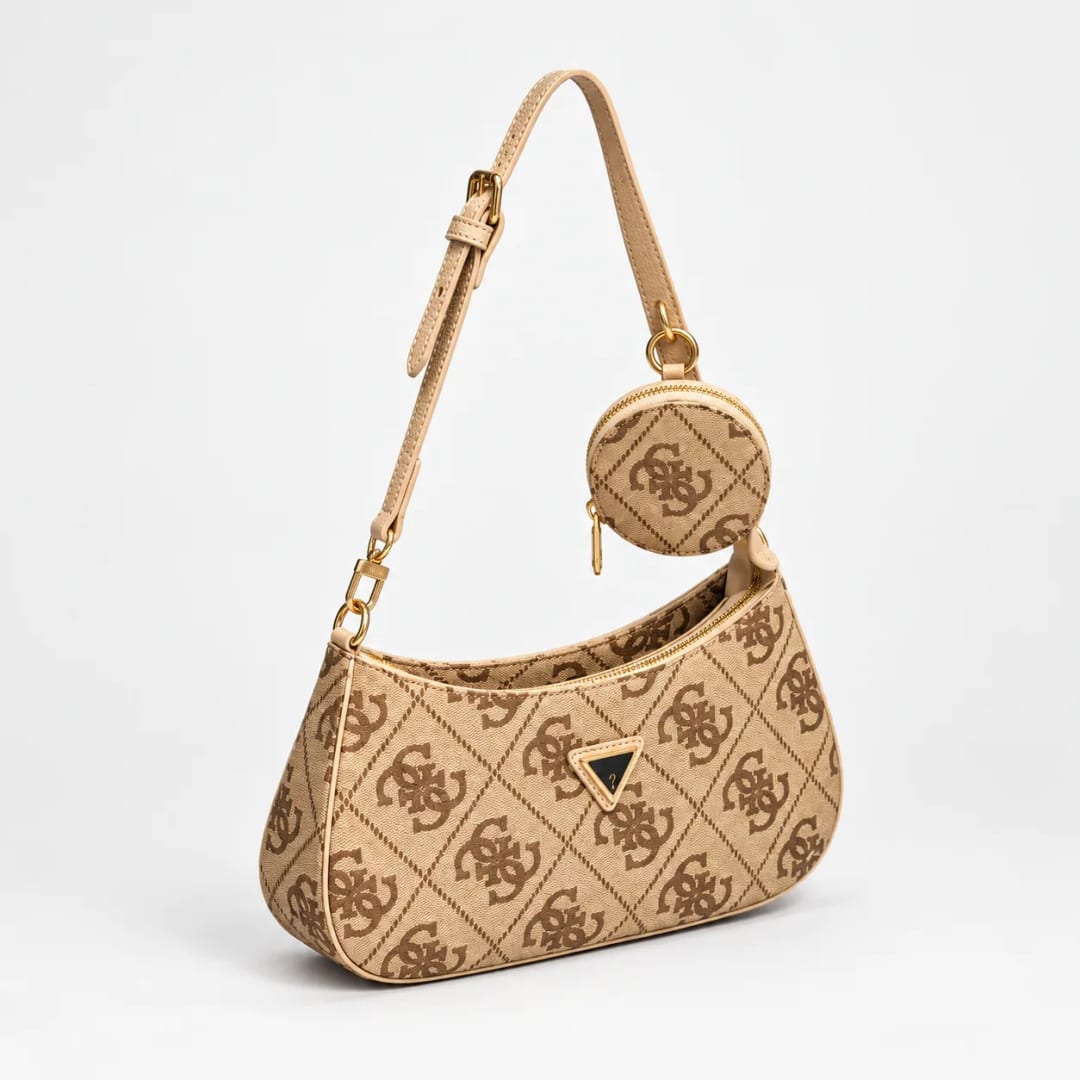 Guess Alexie 4G Logo Shoulder Bag Light Beige