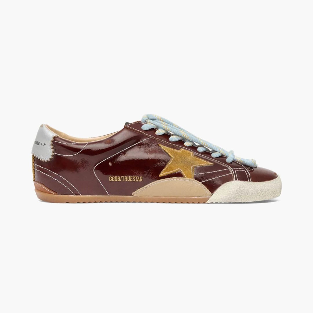 Golden Goose True-Star Burgundy Naplak Yellow Star Silver Heel