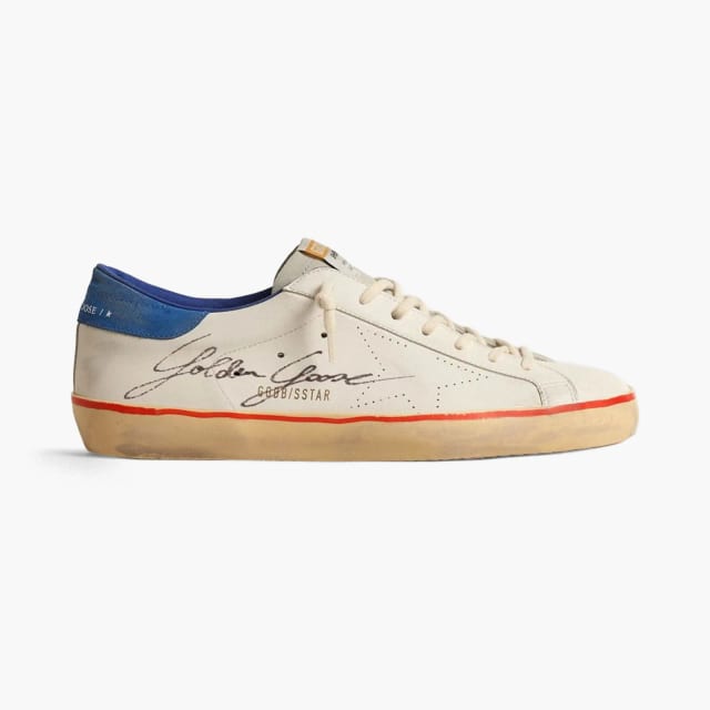 Golden Goose Super-Star Perforated Star Blue Heel
