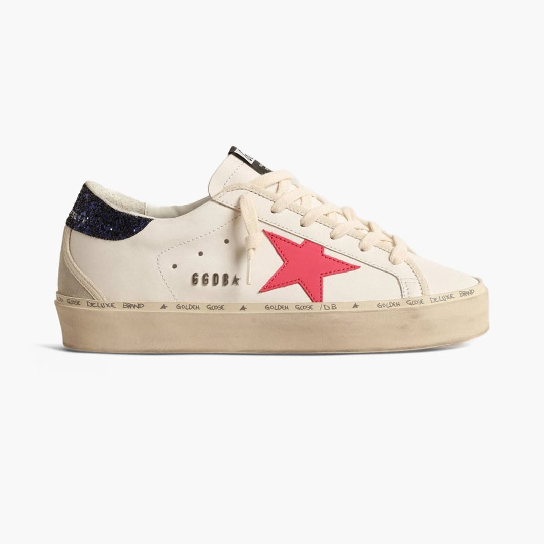 Golden Goose Hi Star Fuchsia Star Blue Glitter Heel