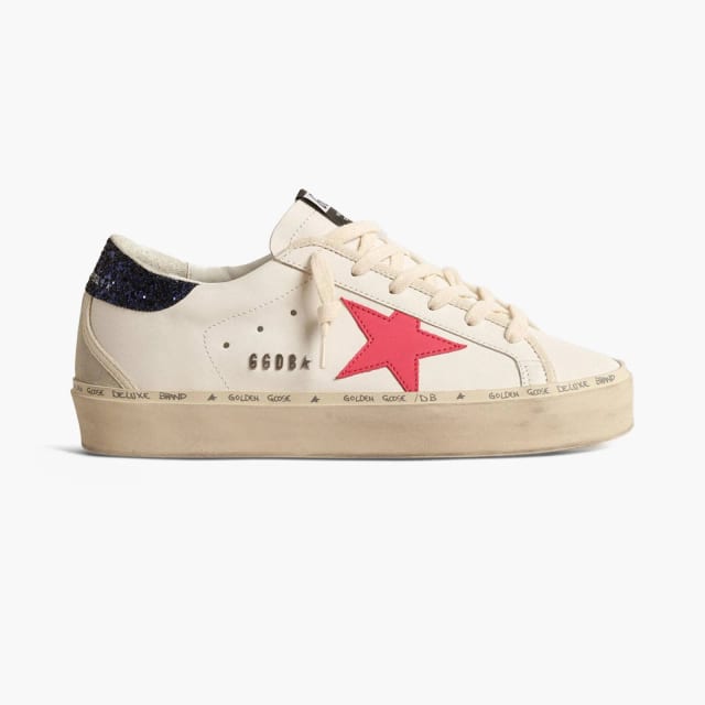 Golden Goose Hi Star Fuchsia Star Blue Glitter Heel