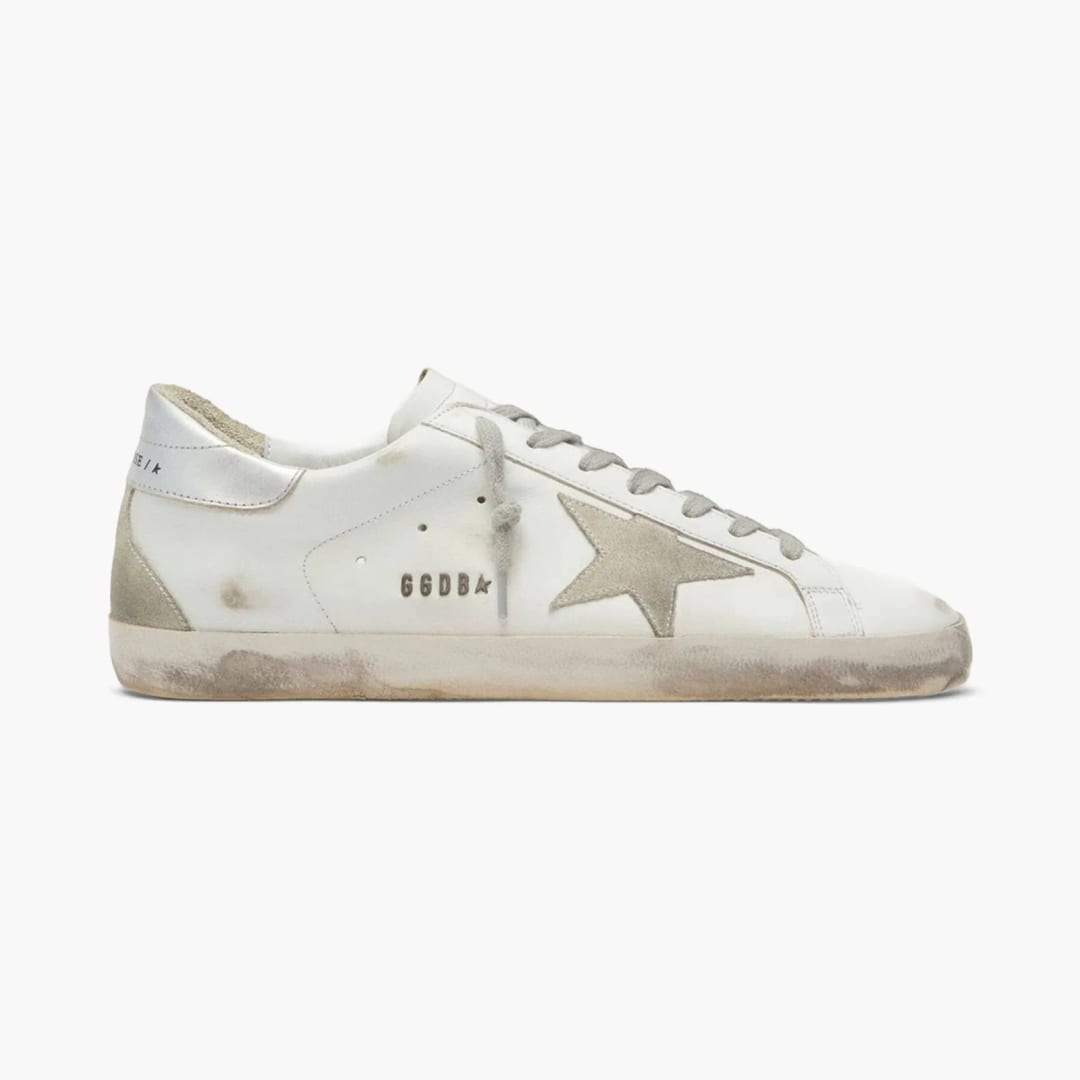 Golden Goose Super-Star Suede Star Silver Heel