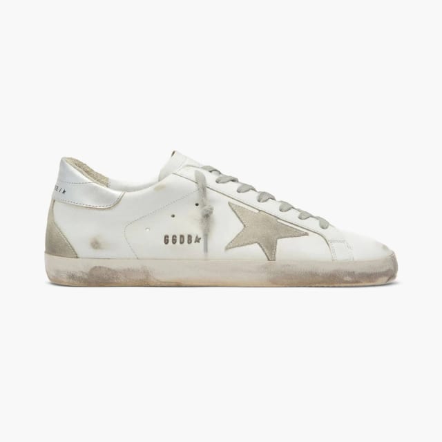 Golden Goose Super-Star Suede Star Silver Heel