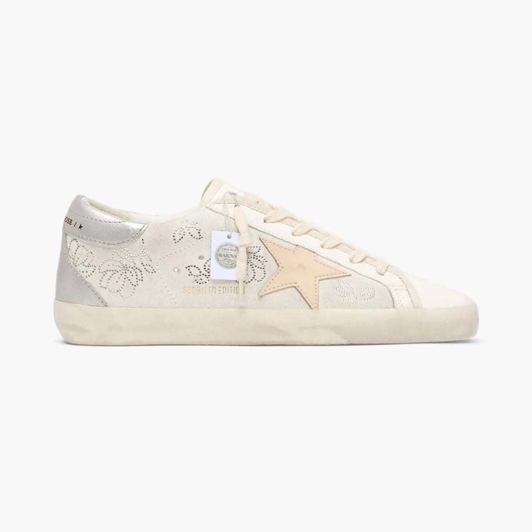 Golden Goose Super-Star Crystal Flowers Smoke Gray Star