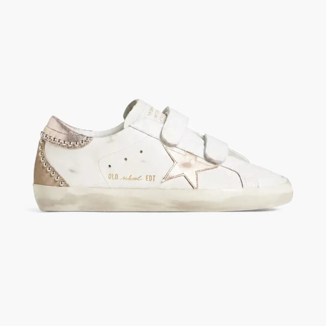 Golden Goose Old School EDT White Rose Gold Studded Heel