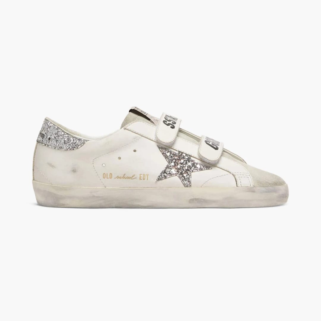 Golden Goose Old School Silver Glitter Ice Gray Tongue