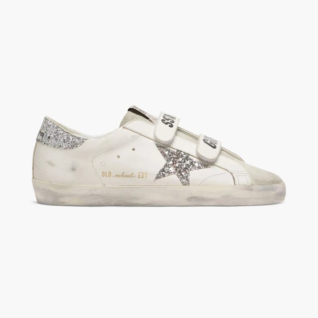 Golden Goose Old School Silver Glitter Ice Gray Tongue