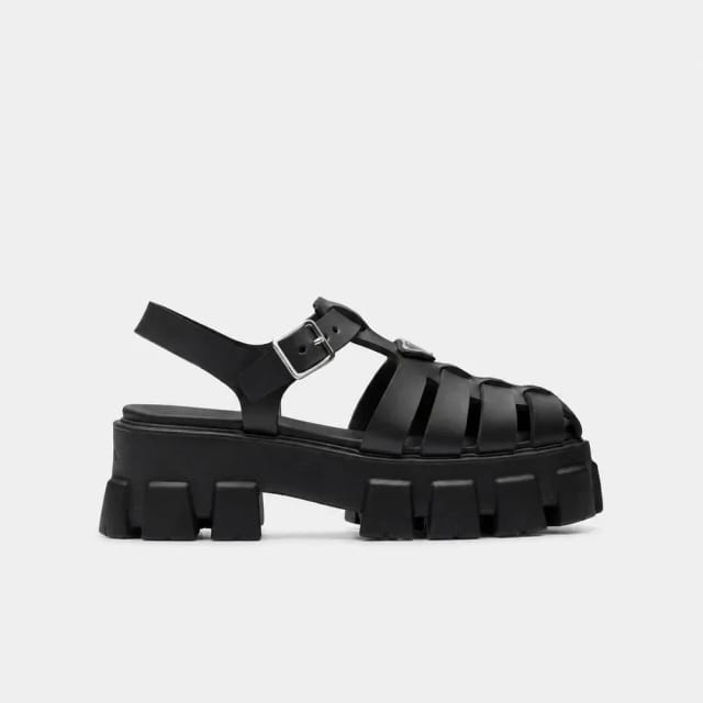 Prada Monolith Cage Sandals Black