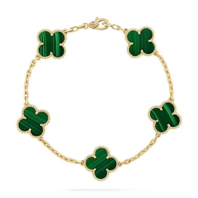Van Cleef Bileklik Gold-Yeşil