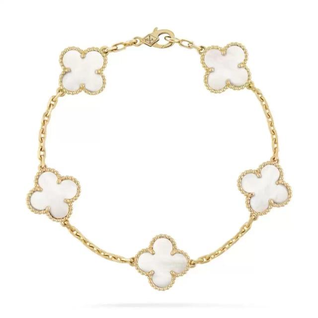 Van Cleef Bileklik Gold-Beyaz