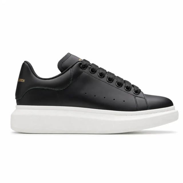 Alexander McQueen Oversized Black Gold Logo White Sole